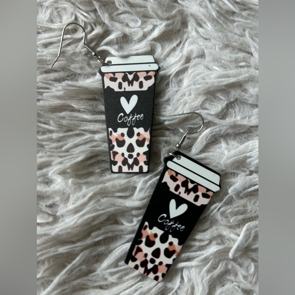 Coffee Cup Drop Earrings - Picture 3 of 3